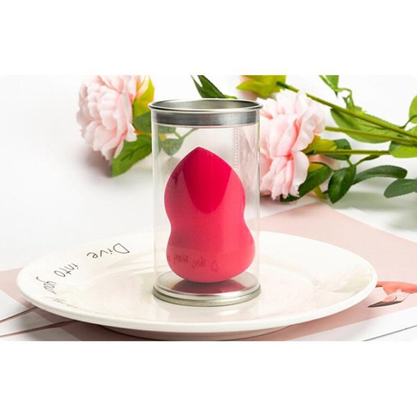 PU美妝蛋-水滴造型-透明塑料盒