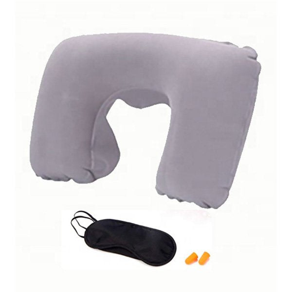 U型輕量充氣PVC植絨頸枕