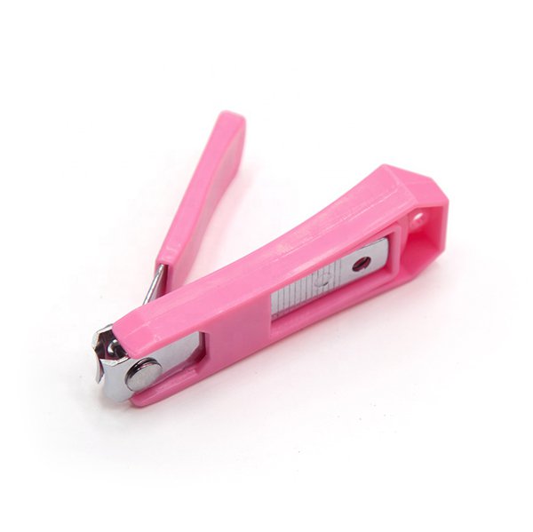 指甲剪-粉紅塑料手柄