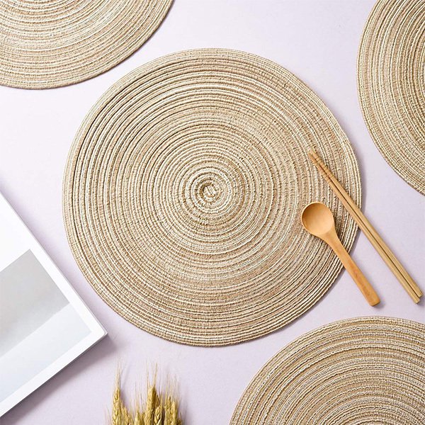 圓形天然環保編織餐墊