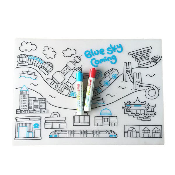 兒童矽膠環保著色餐墊