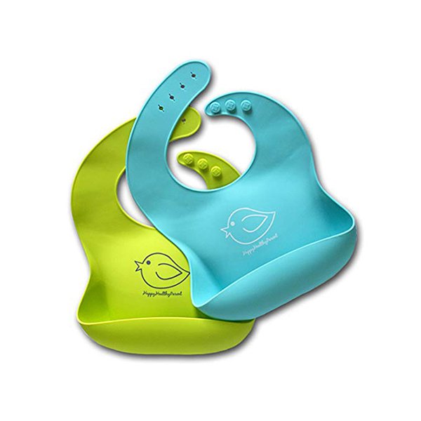 矽膠嬰兒圍兜-可調節單排扣