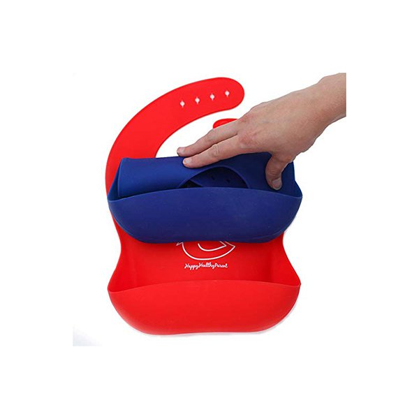 矽膠嬰兒圍兜-可調節單排扣