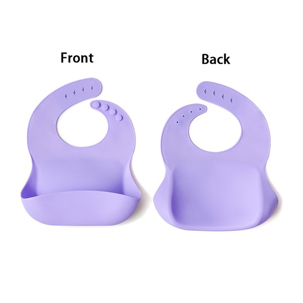 矽膠嬰兒圍兜-可調節單排扣