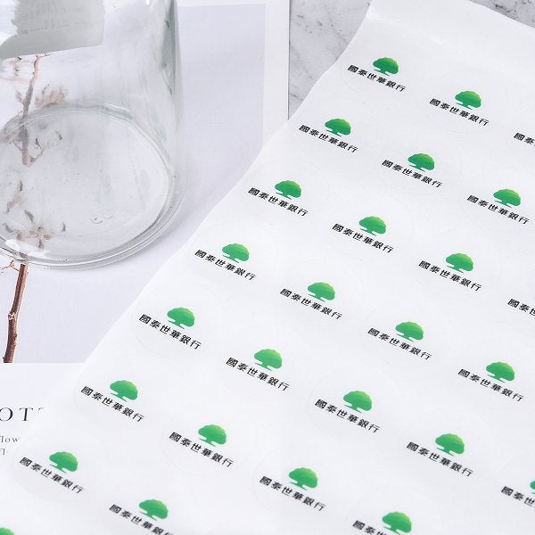 數位圓形透明貼紙