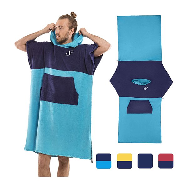 撞色大口袋款斗篷沙灘毛巾衣