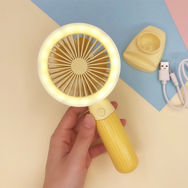 USB迷你電扇附手機支架小夜燈