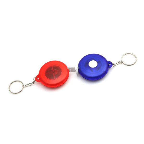 透明塑料捲尺-圓形造型鑰匙圈