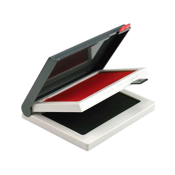 雙色印泥台-塑料黑蓋印泥盒