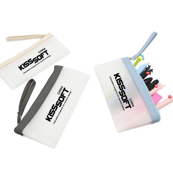 拼色拉鍊鉛筆盒-果膠筆袋