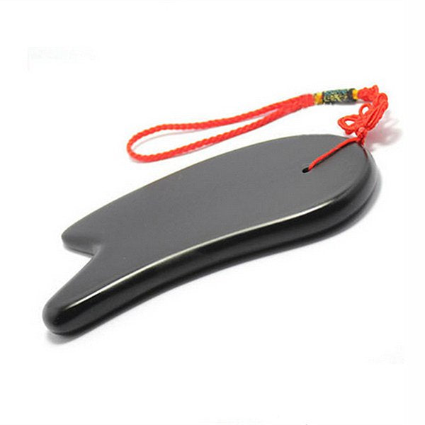 刮痧板-天然石按摩器-附中國結