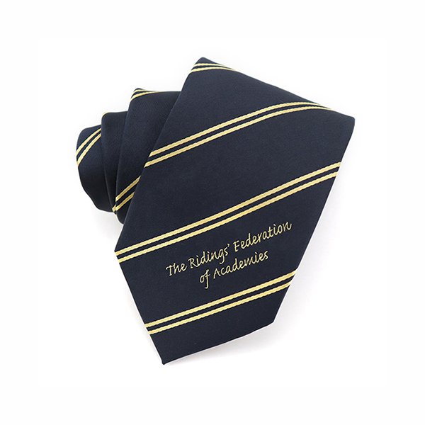 斜條紋黑色寬版領帶-滌綸材質