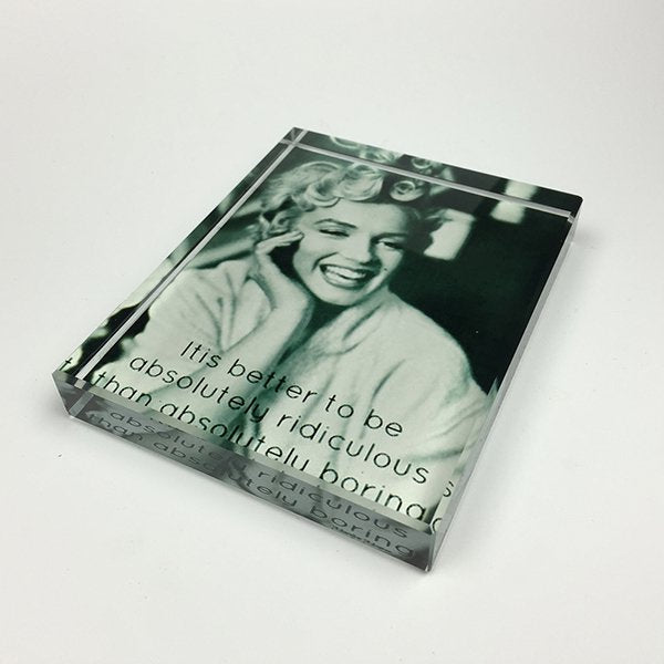 長方形水晶紙鎮-彩色印刷