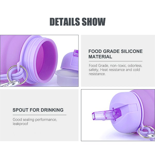 650ml登山扣可摺疊水壺