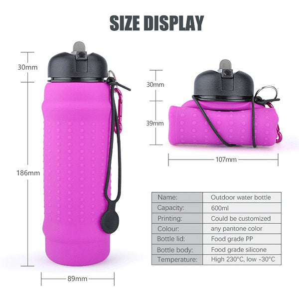 650ml登山扣可摺疊水壺