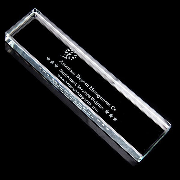 長方形水晶紙鎮-雷雕印刷