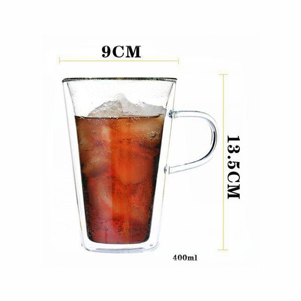 400ml雙層玻璃杯(手把)