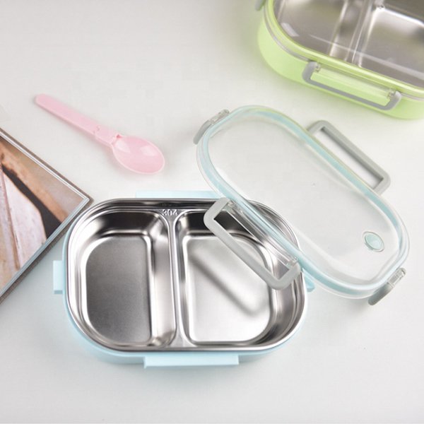 單層2格304不鏽鋼餐盒