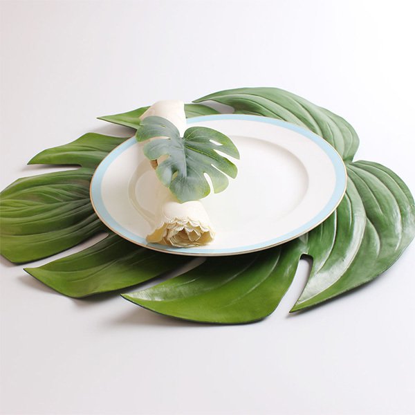 仿綠葉裝飾餐墊