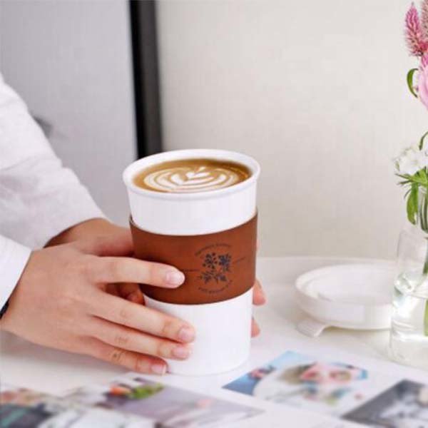 皮革杯套陶瓷隨手杯