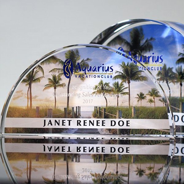 半圓形壓克力紙鎮-彩色印刷