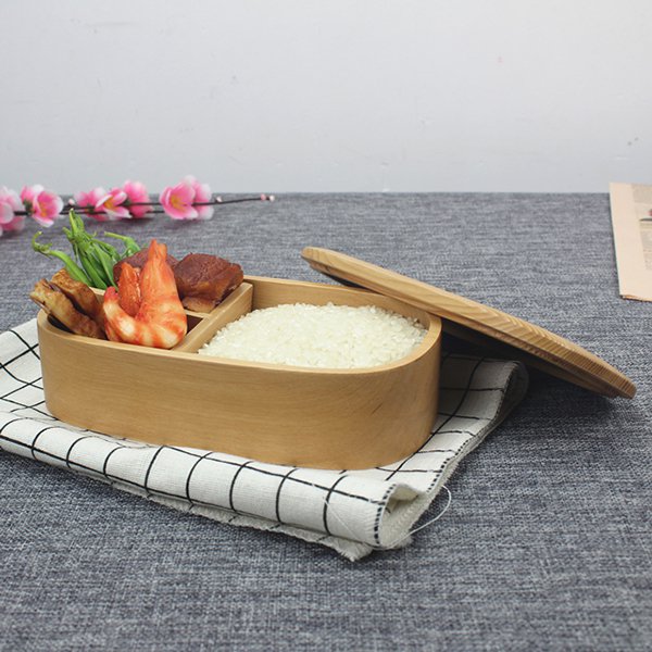 單層3格木製餐盒