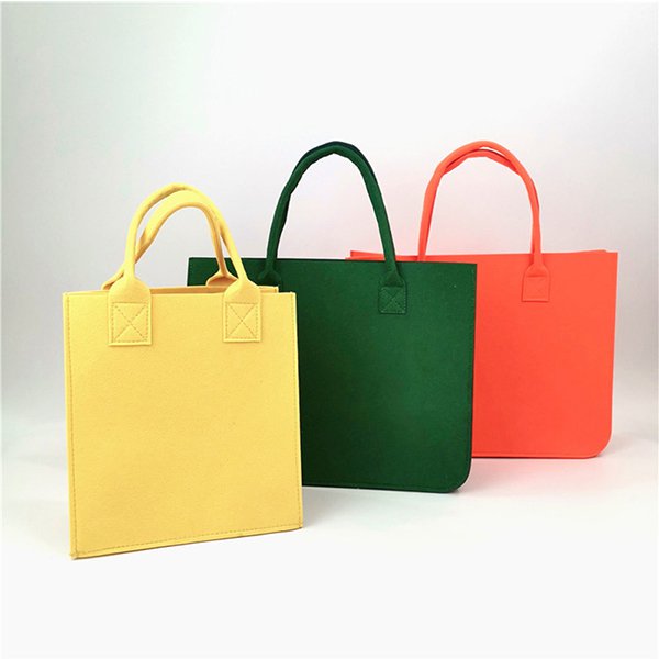 時尚長提把毛氈購物手提袋