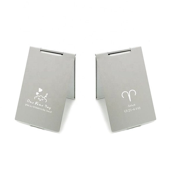 10*15cm雷雕不銹鋼摺疊鏡