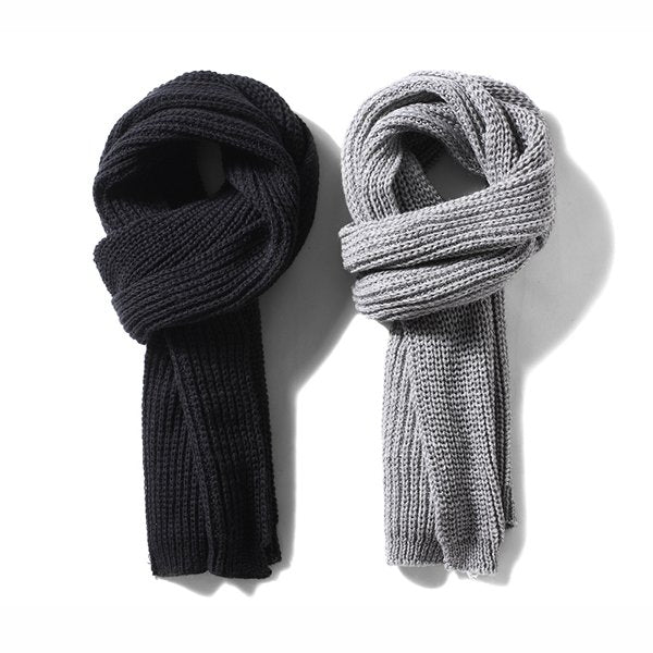 純色冬季腈綸圍巾-電繡LOGO