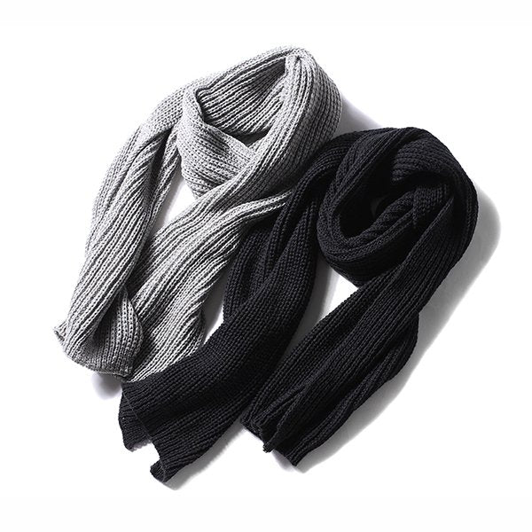 純色冬季腈綸圍巾-電繡LOGO