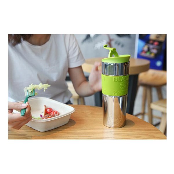 450ml矽膠杯套真空304不銹鋼保溫杯