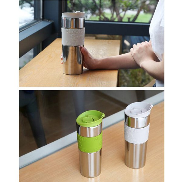 450ml矽膠杯套真空304不銹鋼保溫杯