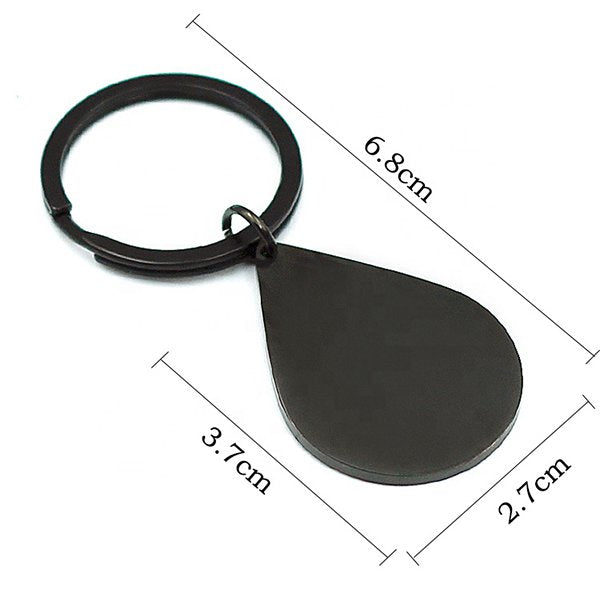 金屬水滴狀電鍍不銹鋼鑰匙圈