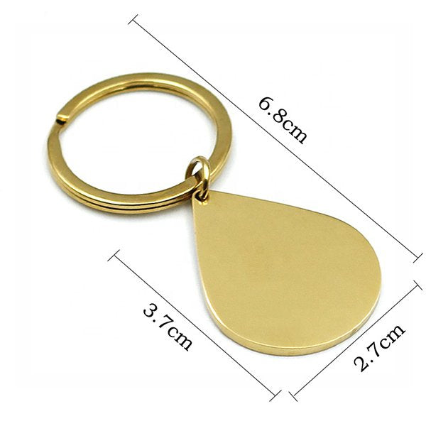 金屬水滴狀電鍍不銹鋼鑰匙圈