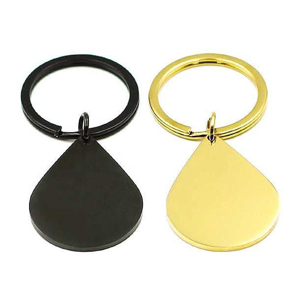 金屬水滴狀電鍍不銹鋼鑰匙圈