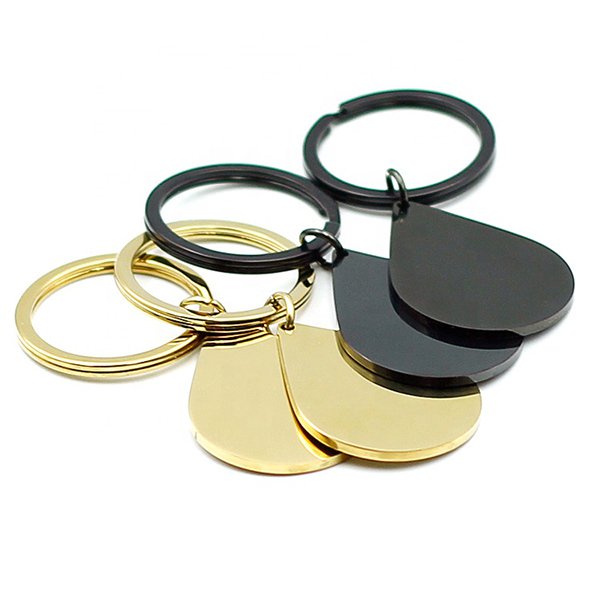 金屬水滴狀電鍍不銹鋼鑰匙圈