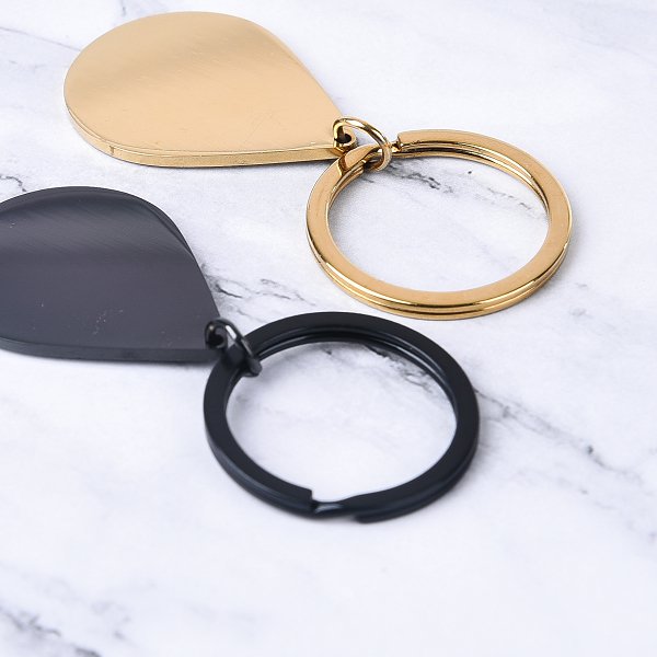 金屬水滴狀電鍍不銹鋼鑰匙圈