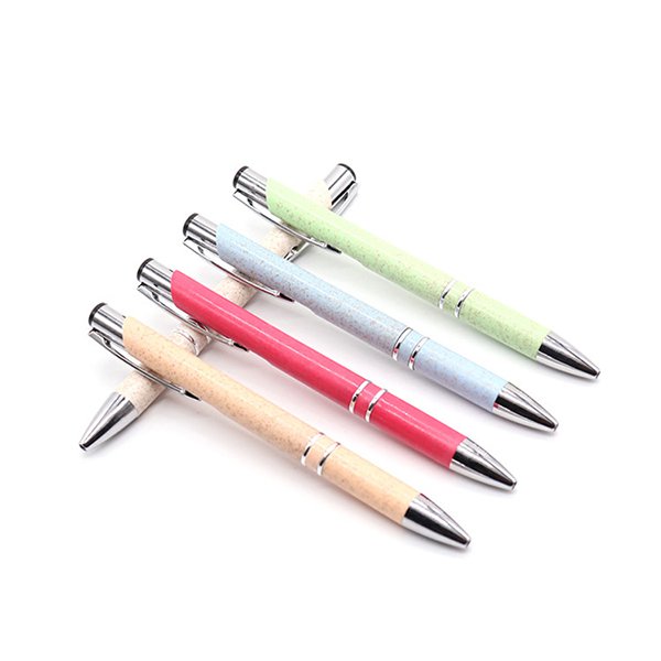 按壓式小麥銀筆夾單色筆