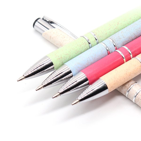 按壓式小麥銀筆夾單色筆
