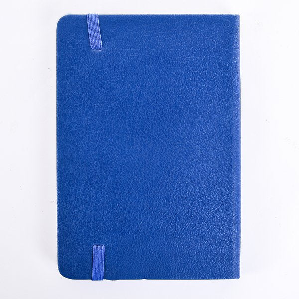A6皮革烙凹鬆緊束帶PU筆記本