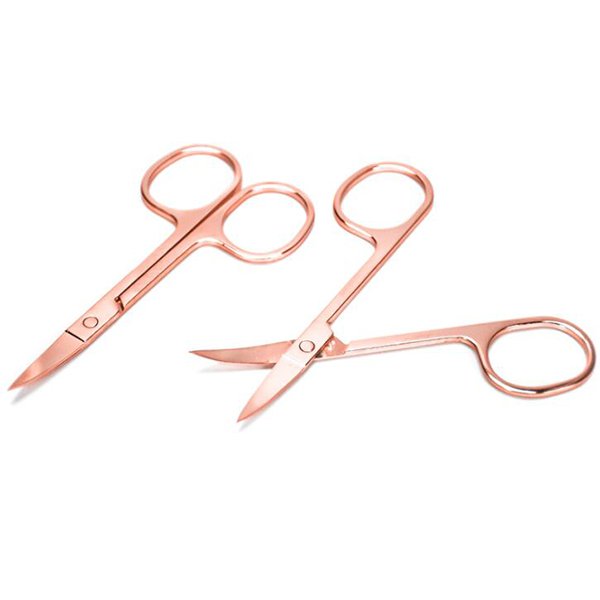 安全彎曲玫瑰金不銹鋼修眉刀