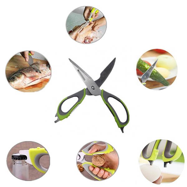 多功能不銹鋼料理剪刀-附保護套