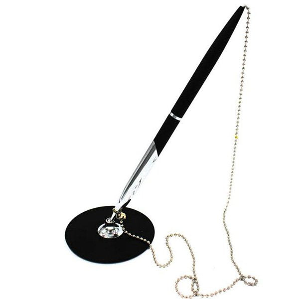 鋅合金圓形底座支架帶鏈圓珠筆