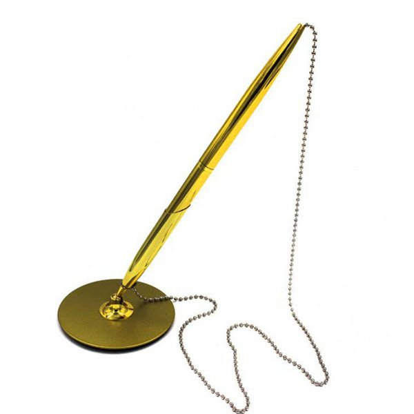 鋅合金圓形底座支架帶鏈圓珠筆