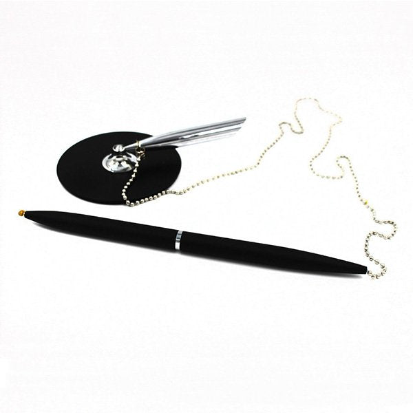 鋅合金圓形底座支架帶鏈圓珠筆