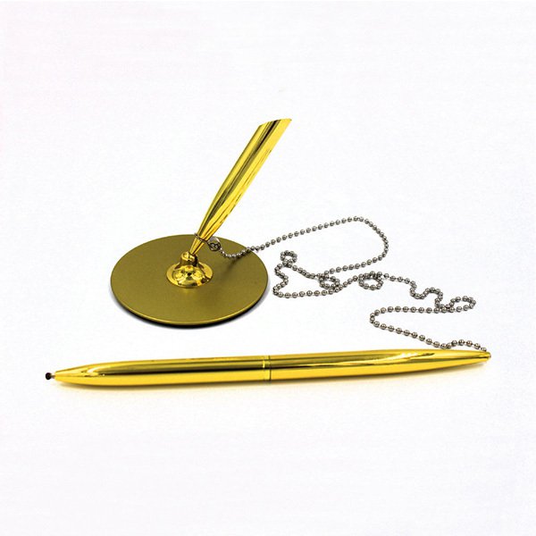 鋅合金圓形底座支架帶鏈圓珠筆