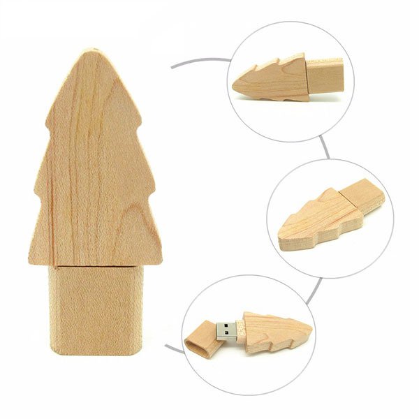 聖誕樹造型木製隨身碟