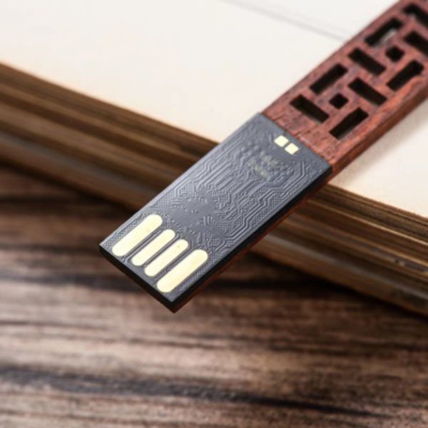 復古簍空書籤造型木製隨身碟