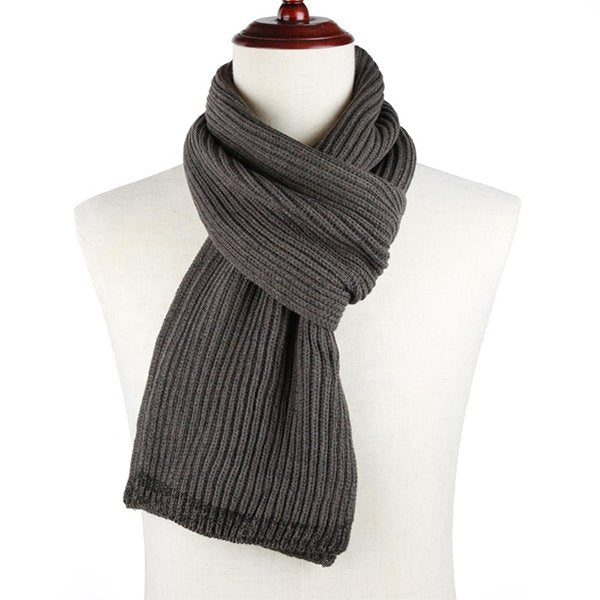 純色冬季腈綸圍巾-電繡LOGO