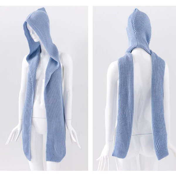 純色冬季Acrylic連帽圍巾-電繡LOGO